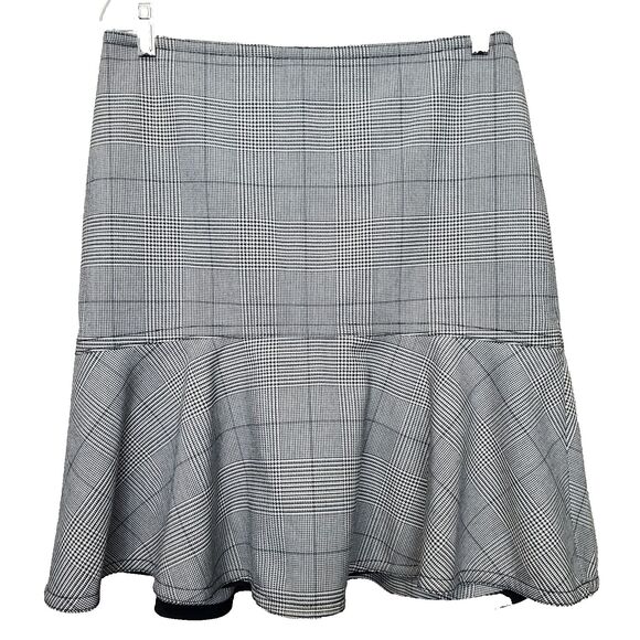 ANN TAYLOR Plaid Peplum Flare A-Line Lined Skirt Size 10 NWT - Picture 1 of 7